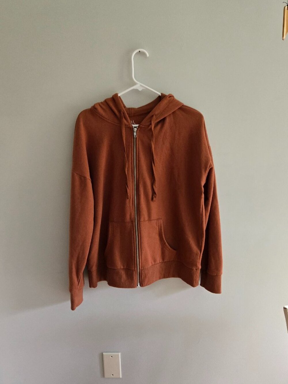 Time and TRU Full Zip Hoodie Rust Orange